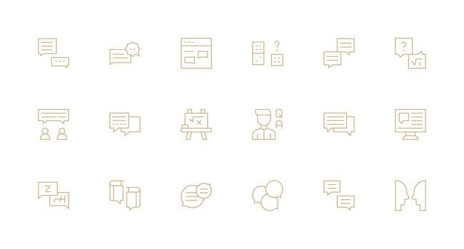 18 mínimo línea íconos para responder gráficos sencillo icono paquete vector