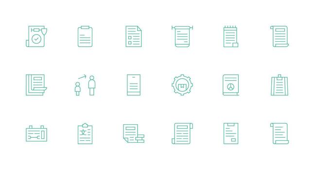 Guidelines Icon Collection with 18 Minimal Line Designs Digital Product Icons for Fast Delivery vector