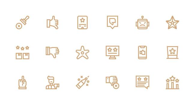 18 Strong Stroke Line Style Icons from Bad Collection UI and UX Focused Icon Collection vector