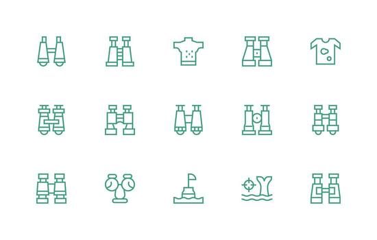 15 Regular Line Style Icons from Spotting Collection Essential Icons for Rapid UI Building vector