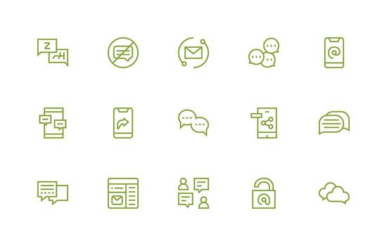 15 Regular Line Designs for Messaging Icons Digital Product Icons for Fast Delivery vector