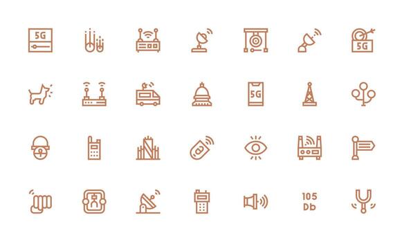 negrita línea íconos desde señal conjunto con 28 vectores universal icono paquete