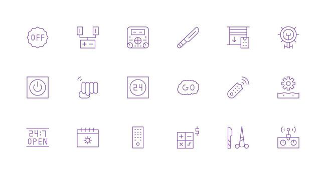 Minimal Line Icons from Operation Set with 18 Vectors Sharp Icons for Presentations