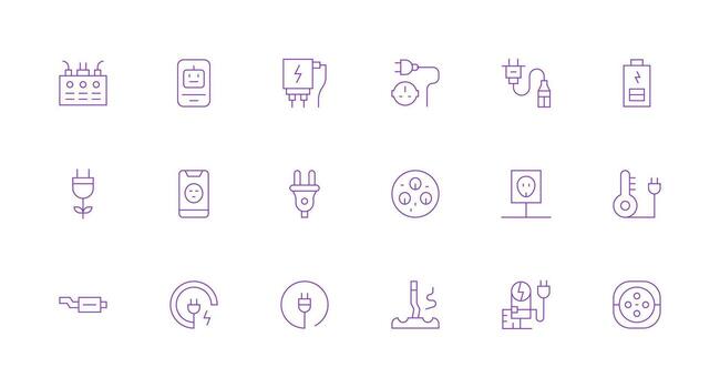 Outlet Icon Collection with 18 Minimal Line Designs Interface Icon Collection for Daily Projects vector