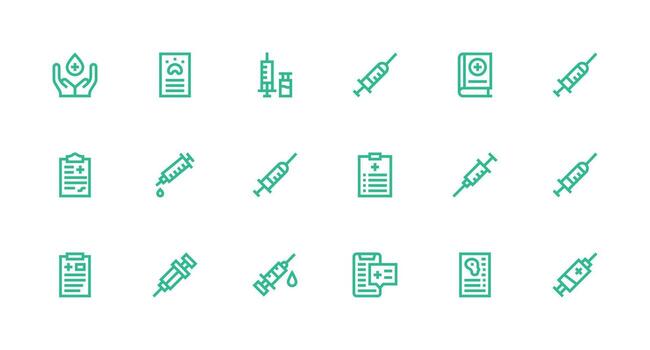 Strong Stroke Line Icons from Immunization Set with 18 Vectors Compact Icon Set