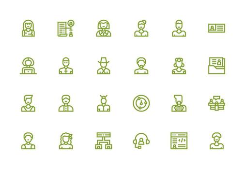 cliente diseño íconos presentando 24 en grueso línea línea estilo píxel Perfecto íconos para moderno aplicaciones vector