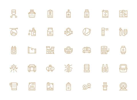 Supply Icon Set with 35 Regular Clean Line Graphics Core Icon Collection for Daily Tasks vector