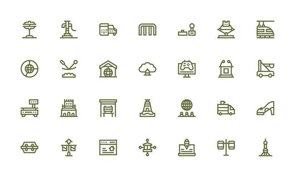 28 Platform Icons in Bold Line Aesthetic Web Icon Collection vector