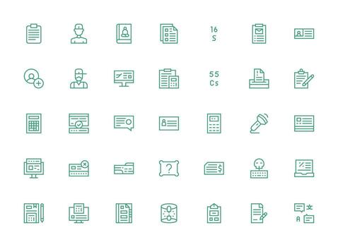 Regular Clean Line Icons from Data Entry Set with 35 Vectors Neatly Designed Icons for Web Platforms