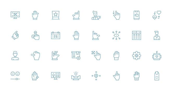 Ux Set with 32 Thin Line Icons Neutral Style Icons for Any Project vector