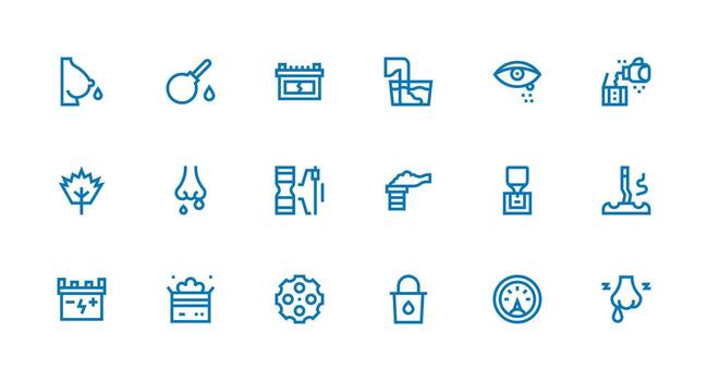 Strong Stroke Line Icons from Discharge Set with 18 Vectors Multi-Style Icons for Creative Projects