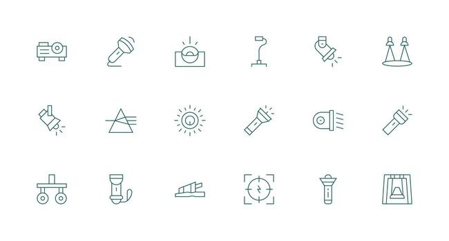 18 mínimo línea vectores para haz tema interfaz icono colección para diario proyectos