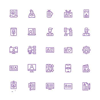 Medium Stroke Outline Icons from Personal Data Set with 25 Vectors Scalable Icons for All Themes