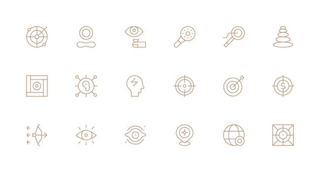 18 mínimo línea íconos para atención gráficos de múltiples fines icono conjunto vector