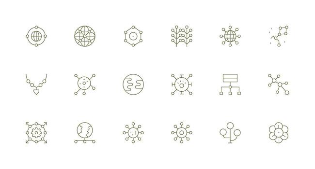 18 Links Icons in Minimal Line Aesthetic Icon Pack for UI vector