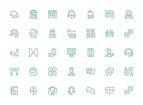 35 Regular Clean Line Designs for Customer Service Icons Essential Icons for Rapid UI Building vector