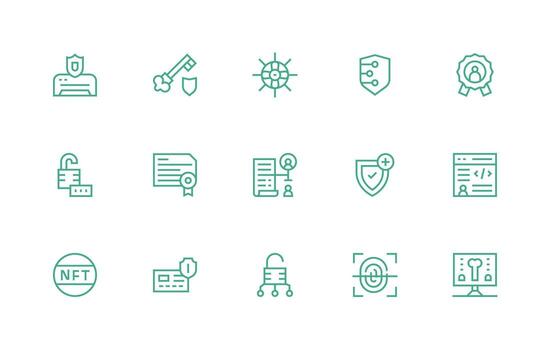 15 Authentication Icons in Regular Line Aesthetic Smart Icon Collection vector