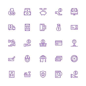 Medium Stroke Outline Icons from Cash Set with 25 Vectors Dashboard Icon Series