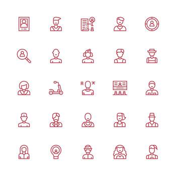 Individual Icon Set with 25 Medium Stroke Outline Graphics Neatly Designed Icons for Web Platforms vector
