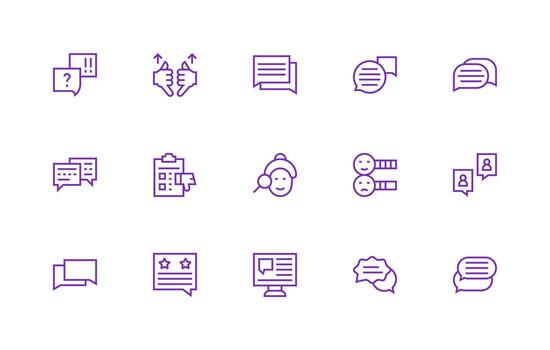 Feedback Form including 15 Regular Line Illustrations Design Icon Pack vector