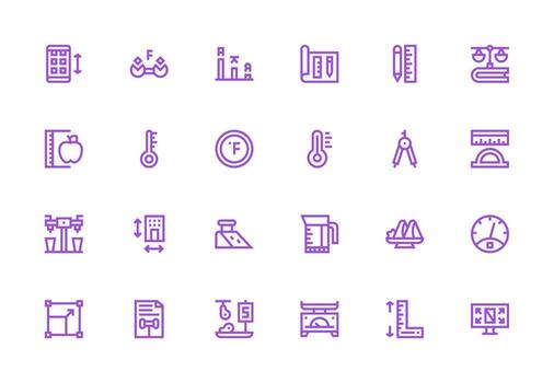 Scale Icon Set with 24 Thick Line Line Graphics Reliable Icons for All Interfaces vector