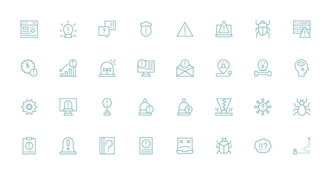 Thin Line Style Issue Icons with 32 Vectors Neatly Designed Icons for Web Platforms
