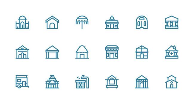 18 fuerte carrera línea vectores para techo tema rápido acceso íconos para ui desarrollo