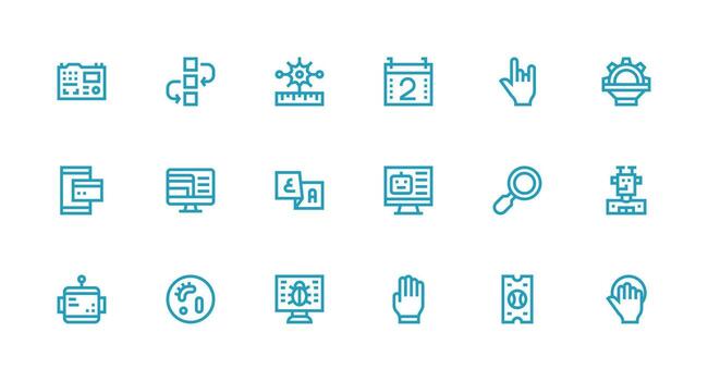 18 fuerte carrera línea diseños para programa íconos línea icono colección vector