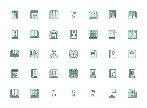 referencia conjunto con 35 regular limpiar línea íconos limpiar icono colección para web utilizar vector