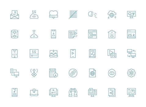 Light Line Icons from Download Set with 35 Vectors Icon Set for Apps