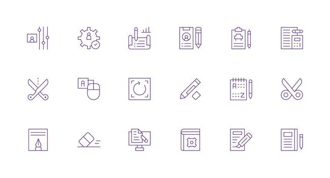 editar icono colección con 18 mínimo línea diseños optimizado icono paquete para digital productos vector