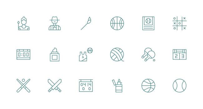 Minimal Line Icons from Match Set with 18 Vectors Customizable Icon Series for Mobile Screens