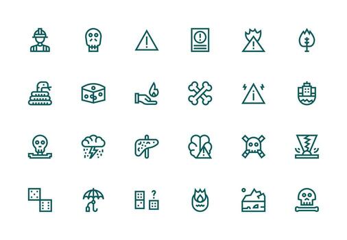 Thick Line Line Style Risk Icons with 24 Vectors UI and UX Focused Icon Collection