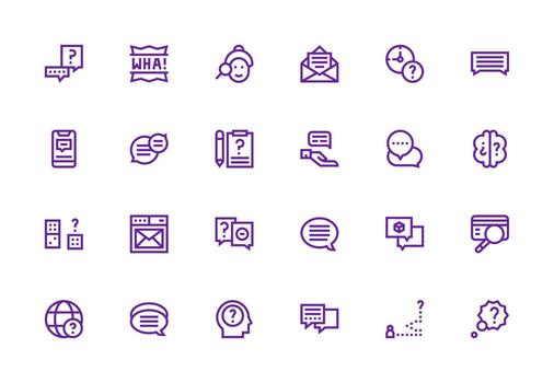24 Thick Line Line Style Icons from Inquiry Collection Interface Icon Collection for Daily Projects vector