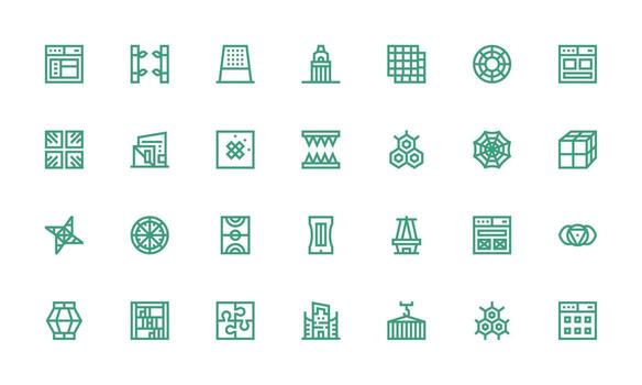 28 Bold Line Vectors for Framework Theme Scalable Icons for Cross-Platform Interfaces
