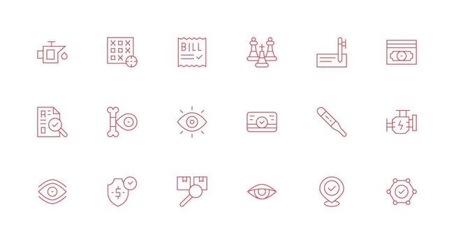 Minimal Line Icons from Check Set with 18 Vectors Outline Icon Pack