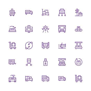 Moving Set with 25 Medium Stroke Outline Icons UI-Ready Icon Collection vector