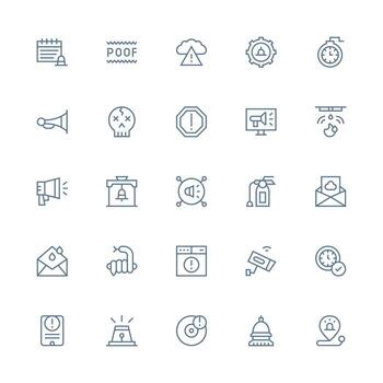 25 Medium Stroke Outline Vectors for Alert Theme UI and UX Focused Icon Collection