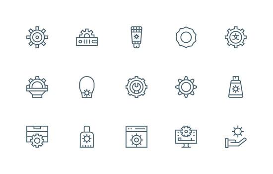 15 regular línea íconos para personalizar gráficos de múltiples fines icono conjunto vector