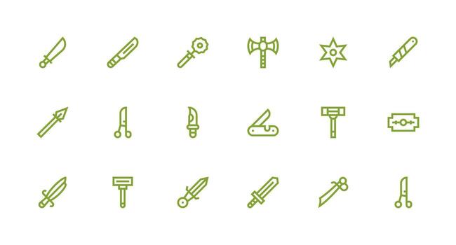 18 Icons for Sharp in Strong Stroke Line Format High-Quality Icon Pack vector