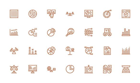 Bold Line Icons from Comparison Set with 28 Vectors Simple Icon Pack