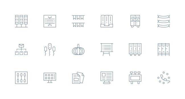 múltiple diseño íconos presentando 18 en mínimo línea estilo listo para la interfaz de usuario icono colección vector