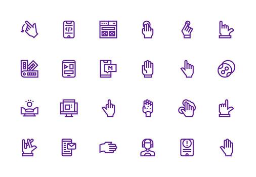 Ui Visual Pack containing 24 Thick Line Line Icons Editable Icon Collection vector