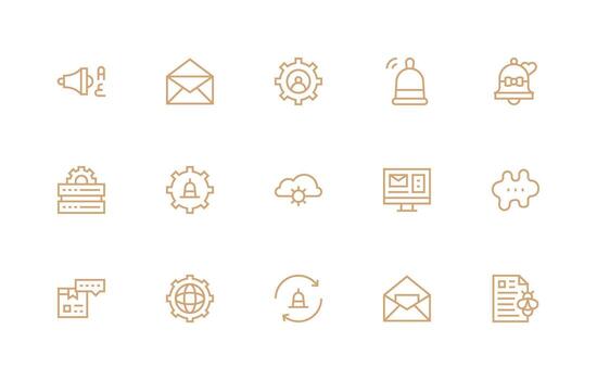 actualizaciones conjunto con 15 regular línea íconos icono conjunto para aplicaciones vector