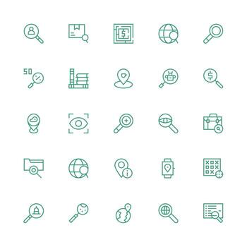 25 Medium Stroke Outline Style Icons from Find Collection Neat Icon Set vector