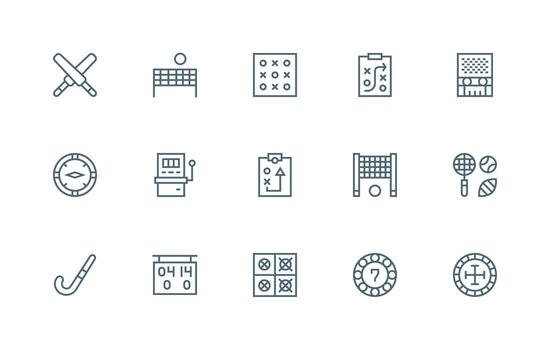 Lose Design Icons featuring 15 in Regular Line Style Design Icon Pack vector