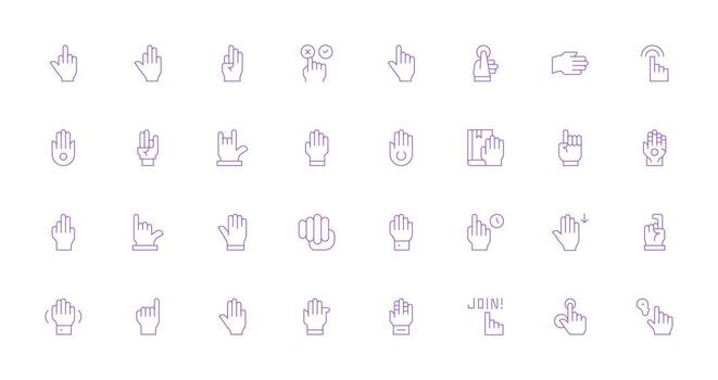 32 Thin Line Vectors for Click Theme Well-Structured Icons for Creative Use