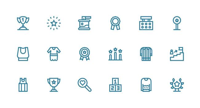 18 Icons for Top in Strong Stroke Line Format Organized Glyph Icons for Fast Design vector