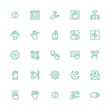 Option Set with 25 Medium Stroke Outline Icons Icon Pack for UI vector