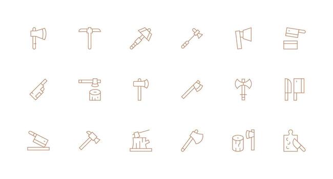 Chopping Visual Pack containing 18 Minimal Line Icons Multi-Purpose Icon Pack for Templates vector